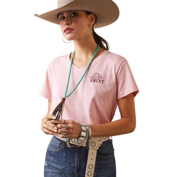 Ariat Womens Real Grazin Tee -   Coral Blush   10043410