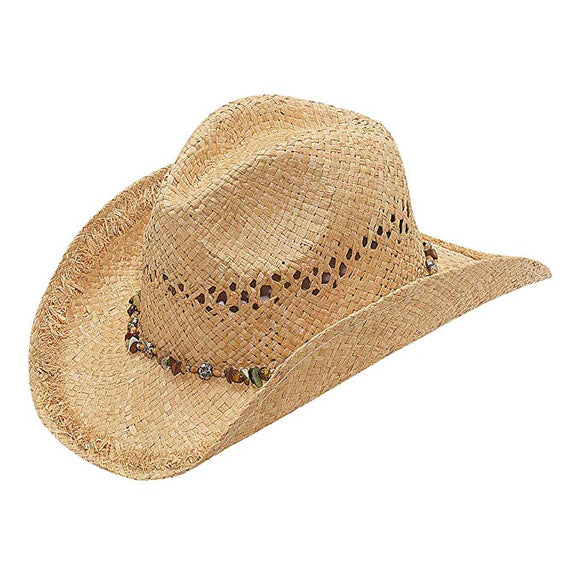 M&F Womens Western Bead/Flower Straw Hat  71044