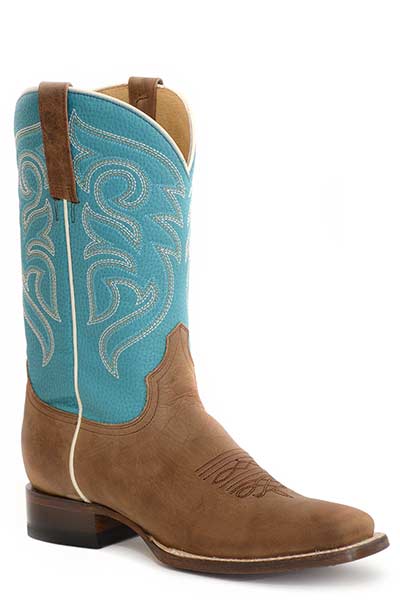 Roper Womens Turquoise Square Toe Boots 09-021-9991-0010 BR