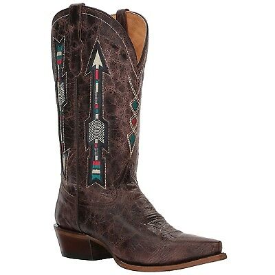 Roper Womens Brown Embroidered Arrow Underlay Boots    09-021-8126-1426