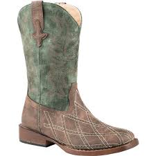 Roper Boys Cross Cut Pull On Brown Western Boots     09-018-1900-0813 BR