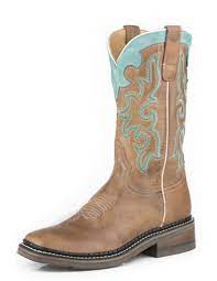 Roper Womens Work It Out Wide Calf Sq Toe Western Boots   09-021-8015-1670 BR