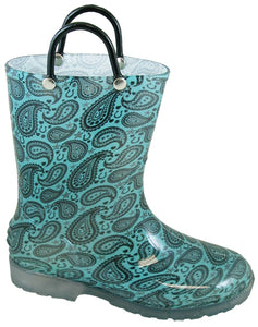 Smoky Mountain Girl's Lightning Turquoise Pvc Boots 2718T / 2718C