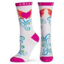 Ariat Womens Heart/Wing Ankle Socks   10008589