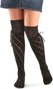 Blazin Roxx Womens Diamond Lace Boot Socks - Cream 04982139 / Black 0498201