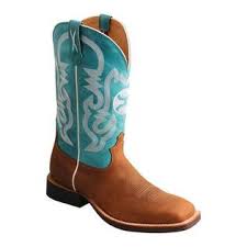 Twisted X Mens 12″ Hooey Boot Gingerbread & Turquoise     MHY0032