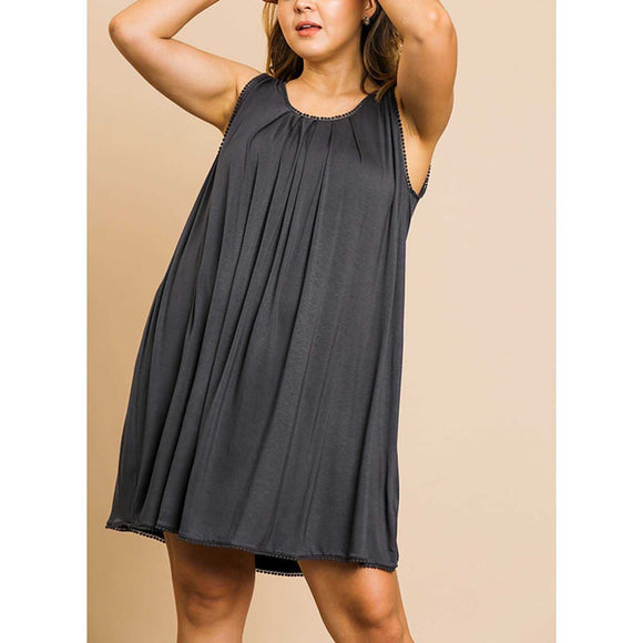 Umgee Plus Size Sleeveless Dress - Ash   WA4884