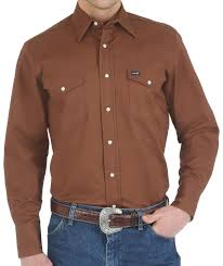 Wrangler Mens Solid Advanced Comfort Long Sleeve Work Shirt  MACW04E