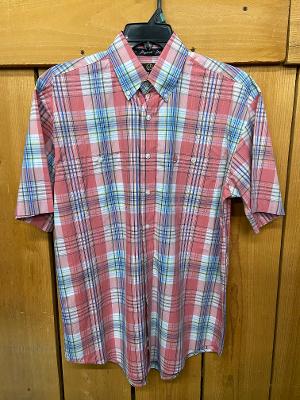 Wrangler Mens Plaid Short Sleeve Shirt MGSB229