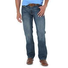 Wrangler Mens Retro Slim Fit Bootcut River Wash Jeans   77MWZRW / 1077MWZRW