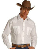 Wrangler Mens Basic Western Snap Shirt - White 71105WH /1071105WH  Black 71005BK/1071105BK