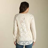Wrangler Womens Hocci Long Sleeve Fashion Top with Lace LWK543M